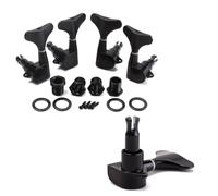 KAILIKETIY Chevilles D'accordage de Basse 4 Pièces Noir en Alliage de Zinc 2l2r avec Vis de Montage et Bagues pour Basse Acoustique et Électrique 4 Cordes