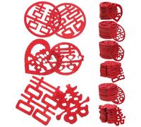 KAILIKETIY Confettis de Table de Mariage Légers et Économes en Espace 120 Pièces Rouge en Tissu Non Tissé Décoration Traditionnelle Chinoise pour Engagement et Plusieurs Plusieurs styles