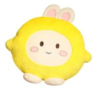 KAILIKETIY Coussin Décoratif Lapin en Peluche Jaune 40cm, Éducatif et Multifonction pour Maison et Salon, Peluche Douce en Coton PP Réaliste et Vif