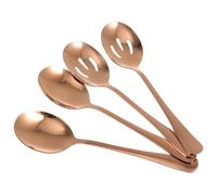KAILIKETIY Cuillères de Service Prise en Main Confortable en Acier Inoxydable Ensemble de 4 sans Bavures pour Familles et Restaurants