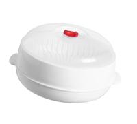 KAILIKETIY Cuiseur Vapeur Couvercle Transparent pour -ondes en Plastique Blanc et Poignée, Rapide pour Poisson et Raviolis, pour Four -ondes