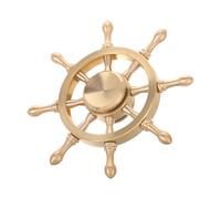 KAILIKETIY Décoration de Roue de Navire en Laiton Or, Poignée Rotative Décompressante, Objet de Décoration pour Bureau et Maison, Style Océan et Atmosphère Littéraire