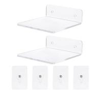 KAILIKETIY Étagère Murale en Acrylique sans Percer 2pcs 10x10cm pour Rangement et Organisation, pour Chambre ou Salle de Bain, Design Transparent et Pratique