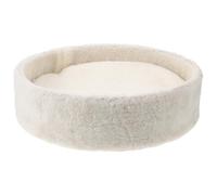 KAILIKETIY Hamac Rond Beige pour Arbre à Chat avec Installation Simple et Entretien Facile, Lit Suspendu Élégant en Bois et Fleece pour Petits Chats en Intérieur
