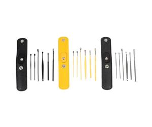 KAILIKETIY Kit de Nettoyage des Oreilles -oreilles Ronds 3 Pièces en Acier Inoxydable Surface Polie pour Usage Familial Quotidien et Voyage