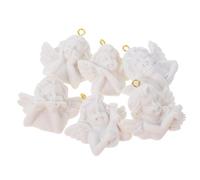 KAILIKETIY Lot de 12 Ornements D’ange en Résine Dorée, Pendentifs Porte-clés Diy, Mini-statues Baroques pour Créations Artisanales, Décoration Rétro, Présents Invités, Bricolage Fêtes