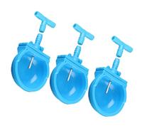 KAILIKETIY Lot de 3 Bols d'eau Bleus en Plastique pour Lapin, Distributeur d'eau Pratique et Facile à Nettoyer, Design Simple pour L'abreuvement des Petits Animaux