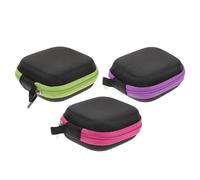 KAILIKETIY Lot De 3 Pochettes De Rangement pour Huiles Essentielles 10 Cm Compactes Vert, Violet, Rose pour Voyage Transport Sécurisé Bouteilles Roll-on