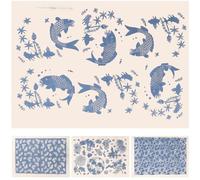 KAILIKETIY Lot de 4 Feuilles de Papier Transfert pour Argile, Pratique et Découpable en Différentes Formes, pour Création de Poterie et Artisanat en Argile