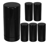 KAILIKETIY Lot de 6 Contenants Rechargeables Noirs 50g en Pp pour Soin des Lèvres, Toucher Confortable Mécanisme Rotatif pour Voyage et Usage Professionnel