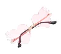 KAILIKETIY Lunettes de Soleil Structure Robuste en Métal et PC Verres à Flamme Décoratives de Cœur pour Camping et Fêtes Originales