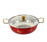 KAILIKETIY Marmite Couvercle en Verre en Acier Inoxydable Design Surface Nid D'abeille Multifonctionnelle Transmission Thermique pour Cuisson Hot Pot