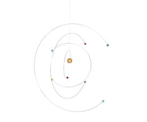 KAILIKETIY Mobile Suspendu Atomique en Métal pour Décoration Scientifique D'garçon et Filles, Modèle Grand Système Solaire, Design Nordique Moderne pour Salle D'étude
