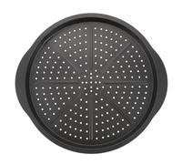 KAILIKETIY Moule à Pizza Rond Robuste et Isolant Thermique Antiadhésif en Acier Carbone Noir Maison Pâtisserie