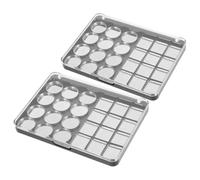 KAILIKETIY Palette de Fards à Paupières Vide Magnétique Lot de 2 Pièces en As et Fer Argenté Léger et Polyvalent pour DIY et Paquet à Main