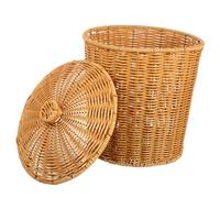 KAILIKETIY Panier à Linge Tissé Avec Couvercle Corbeille De Rangement Rotin Panier Multifonction Pour Vêtements Jouets Et Déchets Pour Buanderie Salle De Bain