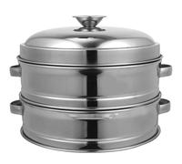 KAILIKETIY Panier avec Couvercle Argenté Empilable Vapeur en Acier Inoxydable Inserts pour Cuiseur Vapeur à Légumes et Petits Pains et Réchauffage