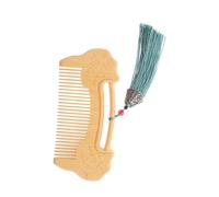 KAILIKETIY Peigne Bois De Hêtre Fait Main Avec Gravure Ruyi Lock Peigne à Dents Fines Pour Coiffure Et Barbe Pour Massage Chevelu Élégant