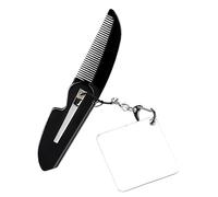 KAILIKETIY Peigne Pliant Portable Pour Homme Peigne De Poche Pliable à Dents Fines Miroir Carré Et Porte-clés Pour Voyage Et Utilisation Quotidienne