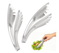 KAILIKETIY Pinces Alimentaires Résistantes à Rouille en Acier Inoxydable Argenté Lot de 3 Prise lors de Fêtes à Domicile pour Pâtes et Salades