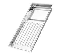 KAILIKETIY Plateau Plateau Métallique Argenté Résistant Rectangulaire en Acier Inoxydable Usage Polyvalent pour Outils de Manucure en Salon de