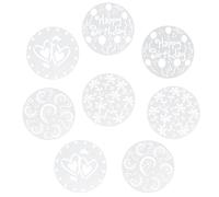 KAILIKETIY Pochoirs pour Décoration de Gâteaux et Café pour Décoration de Pâtisserie et Latte Art en Pvc Blanc, 8 Pièces, Faciles à Utiliser et Nettoyer, Motifs Adorables