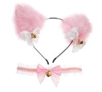 KAILIKETIY Serre-tête Oreilles De Chat Avec Chaîne De Cou Cloches Dentelle Pour Fête Et Cosplay Accessoire Décoratif Amusant