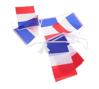 KAILIKETIY Set de Drapeau Sportif Français en Polyester Résistant 25 Petits Drapeaux à Ficelle Renforcée pour Décoration de Fête Intérieure et Extérieure