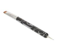 KAILIKETIY Stylo à Ongles Double Embout Noir 16 pour Nail Art, Pinceau à Points et Brosse Française Demi-lune, Outils Polyvalents pour Manucure à Domicile et Salon, Fournitures Précises