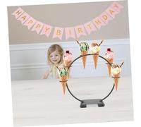KAILIKETIY Support Cornet Glace Noir Présentoir Stable et Décoratif pour Cornets Bouquets et Petits Accessoires pour et Desserts