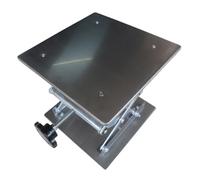 KAILIKETIY Table Élévatrice Base Large 100x100 Mm en Acier Inoxydable et Réglage par Vis Support de Levage Manuel Robuste Argenté pour Atelier ou Garage