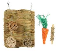 KAILIKETIY Tapis en Paille Confortable pour Lapin et Perroquet, Lot de 6 Set de Set de Pièces, pour Animaux Petits, Favorise Le Meulage des Dents et Offre Un Espace Rafraîchissant