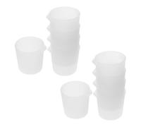 KAILIKETIY Tasses à Mesurer Matériau Silicone Solide Blanc Échelle Précise en Silicone Lot de 10 pour Mélange de Résine et Création de Bijoux DIY