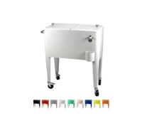 Kailua Cooler Glacière à roulettes pour Boissons, Jardin et Terrasse | Glacière mobile 60 L avec roulettes, freins, isolation, décapsuleur et vidange pour jardin, terrasse, fêtes et barbecue