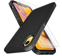 KaiMai Coque pour iPhone XR, protection contre les chutes de qualité militaire de 3 m, antidérapantes, 2 protections d'écran TPE HD, coque intégrale résistante aux chocs pour iPhone XR 6,1 po, noir