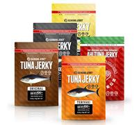 Kaimana Jerky Ahi Thon Jerky - Thon séché entièrement naturel et sauvage. Fabriqué aux États-Unis. 9 g de protéines et bonne source d'oméga-3 (lot de 5, 14,7 g)