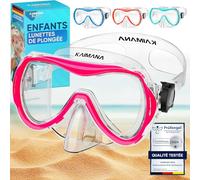 KAIMANA® SeaExplorer Set Masque Tuba Enfant & Sac - Kit Masque de Plongée Enfant 3-10 Ans - Masque et Tuba Enfant avec Sangle Tissu Confortable - Idéal pour Snorkeling Enfant & Piscine