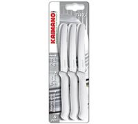 Kaimano KTS031106W Set de 6 Couteau de Table, Acier Inoxydable, Blanc, 28 x 10 x 2 cm
