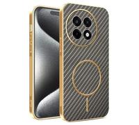 Kainevy Coque de téléphone pour OnePlus 13R compatible avec MagSafe - Texture 3D en fibre de carbone - Coque fine pour OnePlus 13R - Résistante aux chocs, anti-rayures et anti-traces de doigts (marron