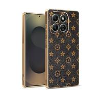 Kainevy Coque pour Honor X6b 4G, Etui Antichoc Cuir Silicone Ultra Fine pour Honor X6b 4G, Motif Leopard Chic Luxe Aesthetic, Housse Femme Homme avec Camera Protection (Monogramme)