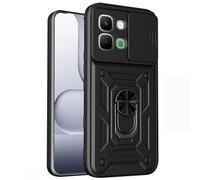 Kainevy Coque pour Infinix Note Edge 5G avec Cache Camera et Anneau Support Metal, Housse Etui Protection Antichoc Militaire renforcée pour Infinix Note Edge 5G, Homme (Noir)