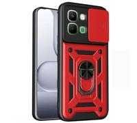 Kainevy Coque pour Infinix Note Edge 5G avec Cache Camera et Anneau Support Metal, Housse Etui Protection Antichoc Militaire renforcée pour Infinix Note Edge 5G, Homme (Rouge)