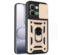 Kainevy Coque pour Infinix Note Edge 5G avec Cache Camera et Anneau Support Metal, Housse Etui Protection Antichoc Militaire renforcée pour Infinix Note Edge 5G, Homme (Doré)