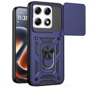 Kainevy Coque pour Motorola Edge 70 Pro avec Cache Camera et Anneau Support Metal, Housse Etui Protection Antichoc Militaire renforcée pour Motorola Edge 70 Pro, Homme (Bleu)