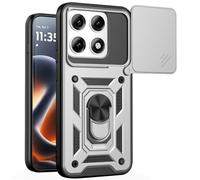 Kainevy Coque pour Motorola Edge 70 Pro avec Cache Camera et Anneau Support Metal, Housse Etui Protection Antichoc Militaire renforcée pour Motorola Edge 70 Pro, Homme (Argenté)