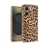 Kainevy Coque pour Oppo A5x 5G, Etui Antichoc Cuir Silicone Ultra Fine pour Oppo A5x avec Camera Protection, Housse Motif Leopard Chic Luxe Aesthetic (Leopard)