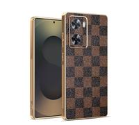 Kainevy Coque pour Oppo A77s, Etui Antichoc Cuir Silicone Ultra Fine pour Oppo A77s avec Camera Protection, Housse Motif Leopard Chic Luxe Aesthetic (À Carreau)