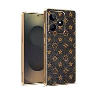 Kainevy Coque pour Realme C53, Etui Antichoc Cuir Silicone Ultra Fine pour Realme C53 avec Camera Protection, Housse Motif Leopard Chic Luxe Aesthetic (Monogramme)