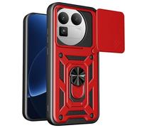 Kainevy Coque pour Realme GT 8 Pro avec Cache Camera et Anneau Support Metal, Housse Etui Protection Antichoc Militaire renforcée pour Realme GT 8 Pro, Homme (Rouge)