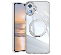 Kainevy Coque pour Samsung A07 5G&4G Transparente Compatible avec MagSafe, Etui Antichoc Militaire pour Samsung Galaxy A07 avec Protection Camera & Support Anneau Rotatif à 360° (Argent)